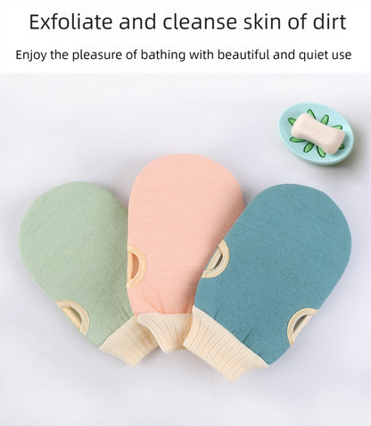 Pink 3-Piece Exfoliating Bath Set with Long-Handle Back Scrubber, Exfoliating Glove & Loofah Sponge for Deep V888-ELOSUNG47297