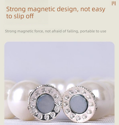 3 Pairs Magnetic Pearl Curtain Tiebacks(25cm) - No-Drill ABS Bead Holdback with Rhinestone Clasp V888-ELOSUNG47338
