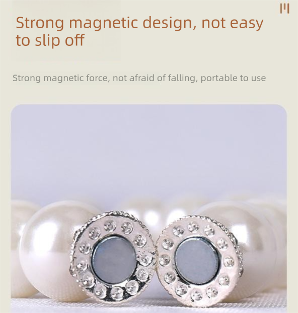 3 Pairs Magnetic Pearl Curtain Tiebacks(40cm) - No-Drill ABS Bead Holdback with Rhinestone Clasp V888-ELOSUNG47339