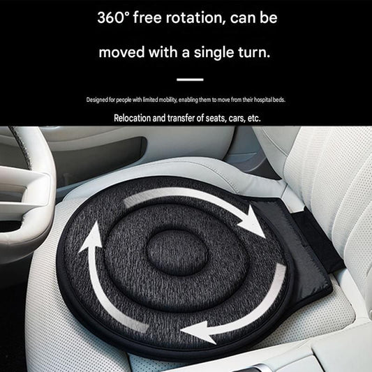 Beige 360 degrees Swivel Car Seat Cushion - Portable Rotating Transfer Aid for Elderly, Pregnant Women & V888-ELOSUNG47360