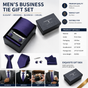 HB376 Purple Premium Men's 4-Piece Formal Tie Set -  Necktie, Pocket Square, Cufflinks, and Tie Clip in a Luxury Gift Box