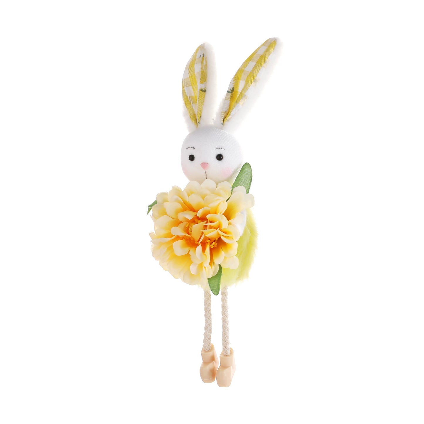 Yellow Easter Bunny Flower Hanging Decoration for Home, Garden or Party Scene V888-ELOSUNG48012