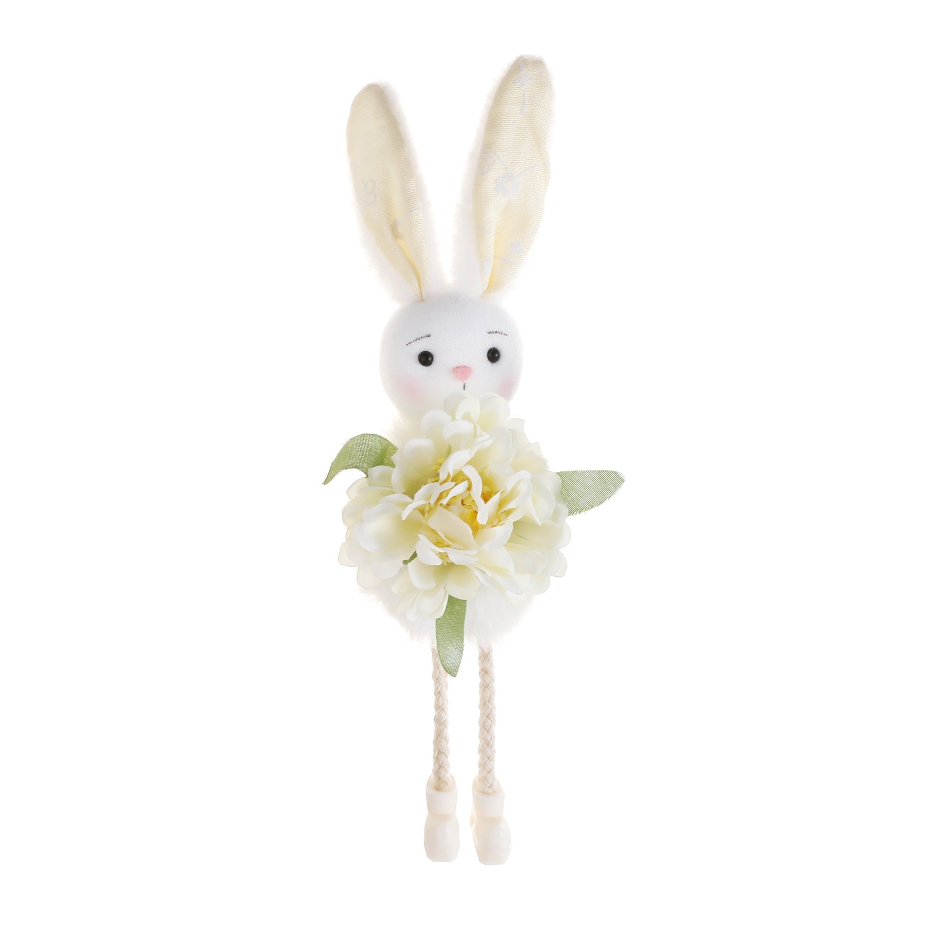 White Easter Bunny Flower Hanging Decoration for Home, Garden or Party Scene V888-ELOSUNG48013