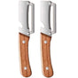 2-PCS Multi-Function Stainless Steel Peeler with Wooden Handle for Fruits, Vegetables, Sugarcane and Bottle V888-ELOSUNG48015