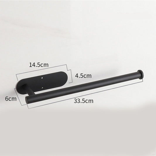 Black Stainless Steel Kitchen Paper Holder with Adhesive Mounting - Under Cabinet Tissue Roll Rack for Paper V888-ELOSUNG48017