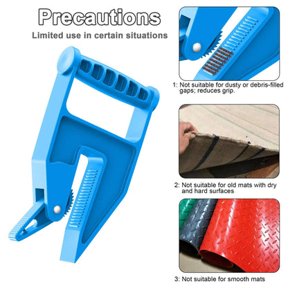 Blue Mat Lifter Handle Set of 2 - Lightweight Plastic Tool for Easy, Hands-Free Moving of Rugs, Mats, and V888-ELOSUNG48020
