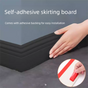 Black 3-Meter Self-Adhesive Reinforced Skirting Board - 10 cm Wide Wall Decorative Trim for Home Interior V888-ELOSUNG48030
