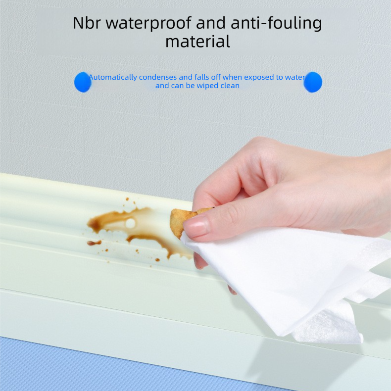 Black 3-Meter Self-Adhesive Reinforced Skirting Board - 10 cm Wide Wall Decorative Trim for Home Interior V888-ELOSUNG48030