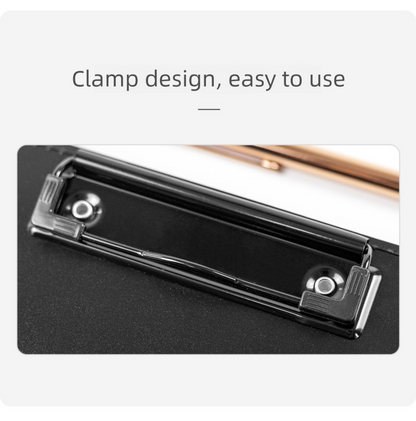 Black Three-Fold Clipboard with Document Holder - PP Material, Compact Design for Medical & Office Use V888-ELOSUNG48032