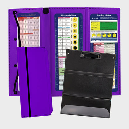 Purple Three-Fold Clipboard with Document Holder - PP Material, Compact Design for Medical & Office Use V888-ELOSUNG48034