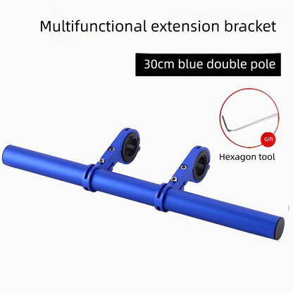 Blue 30cm Aluminum Bicycle Handlebar Extension Bracket - Multi-Functional Mount for Bike Accessories V888-ELOSUNG48039