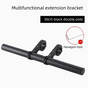 Black 30cm Aluminum Bicycle Handlebar Extension Bracket - Multi-Functional Mount for Bike Accessories V888-ELOSUNG48040