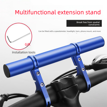 Black 30cm Aluminum Bicycle Handlebar Extension Bracket - Multi-Functional Mount for Bike Accessories V888-ELOSUNG48040