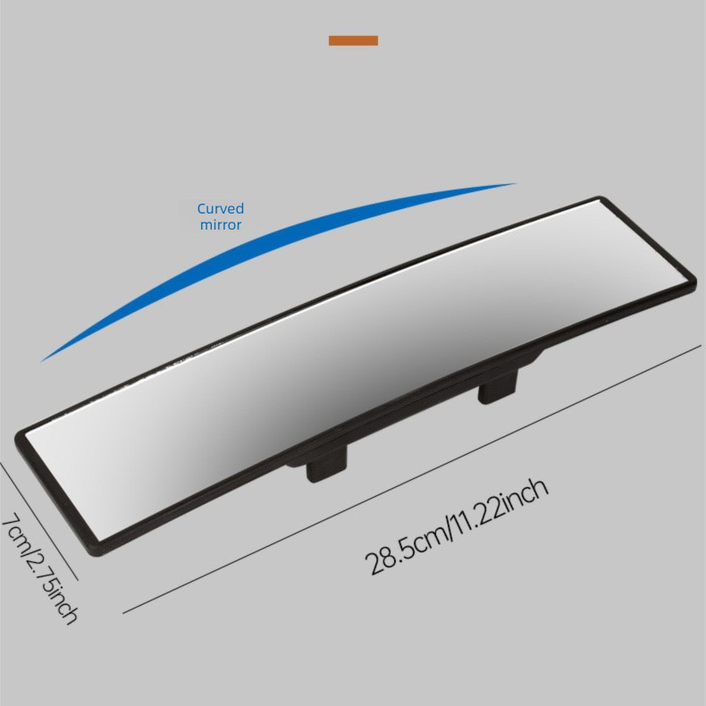Wide-View Curved Interior Rearview Mirror - Anti-Glare, Anti-Fog, Easy Clip-On Installation V888-ELOSUNG48041