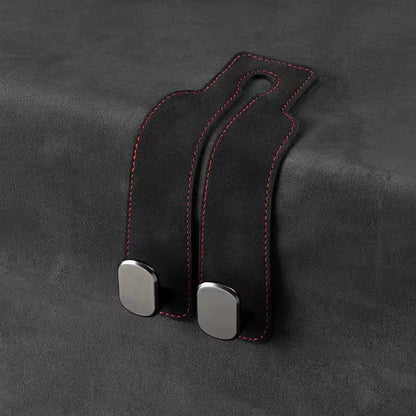Black 4-Pack Car Seat Back Hooks - Hidden Suede Leather with Metal Hooks for Storage and Phone Stand V888-ELOSUNG48042