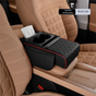 Black and red Car Central Armrest Box Raiser Pad with Cup Holder, Tissue Box & Phone Storage - 4-in-1 V888-ELOSUNG48049