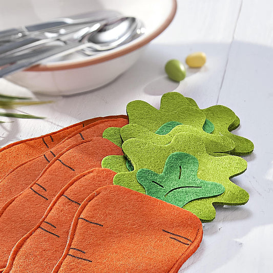 6-Pack Carrot-Shaped Utensil Pouch Set - Easter-Themed Cutlery Case for Kids and Families V888-ELOSUNG48052