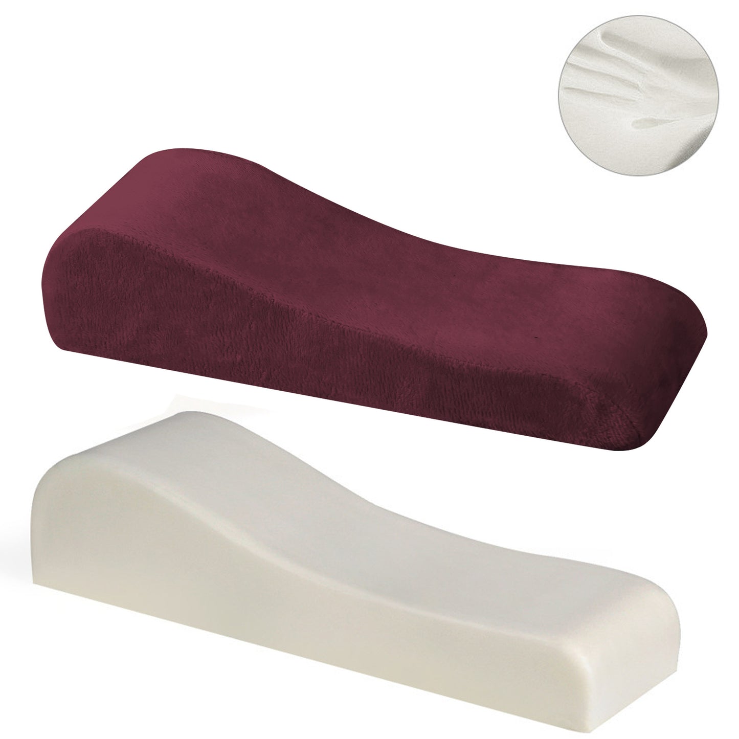 Wine red 2-Pack Chair Armrest Pad - Memory Foam Elbow Support Cushion for Office and Home Chairs V888-ELOSUNG48055