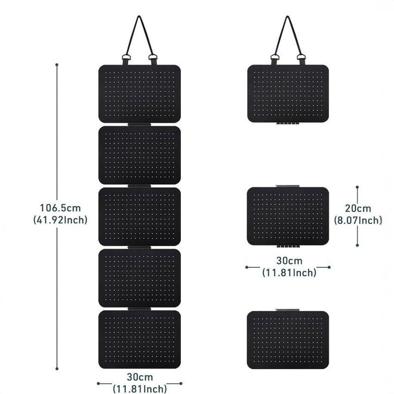 Black Pin Storage Hanging Organizer - 5-Piece Removable Felt Board Display Rack for Brooches, Badges & V888-ELOSUNG48083