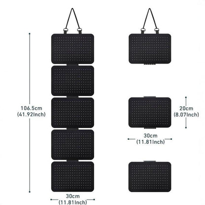 Black Pin Storage Hanging Organizer - 5-Piece Removable Felt Board Display Rack for Brooches, Badges & V888-ELOSUNG48083
