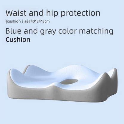 Blue Ergonomic Memory Foam Seat Cushion - Coccyx Relief for Office, Car and Long Sitting V888-ELOSUNG48084