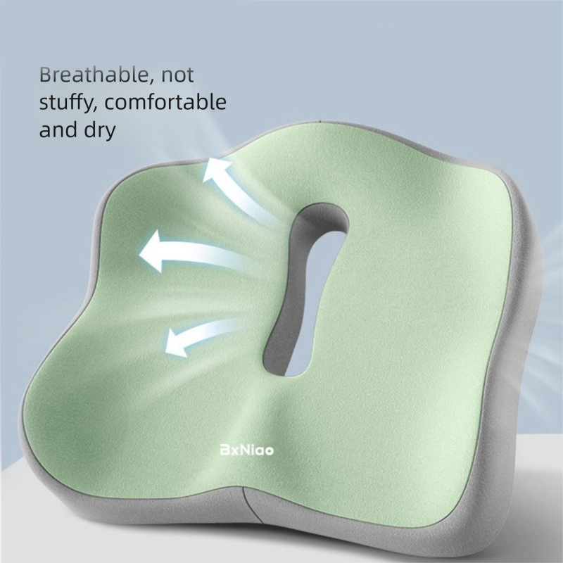 Blue Ergonomic Memory Foam Seat Cushion - Coccyx Relief for Office, Car and Long Sitting V888-ELOSUNG48084