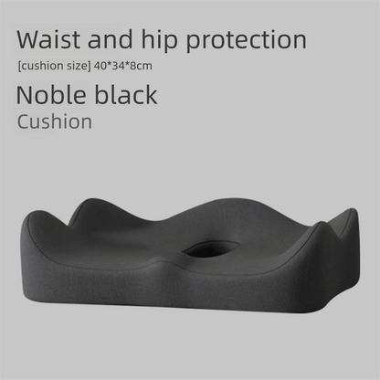 Black Ergonomic Memory Foam Seat Cushion - Coccyx Relief for Office, Car and Long Sitting V888-ELOSUNG48087