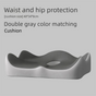 Two-tone grey Ergonomic Memory Foam Seat Cushion - Coccyx Relief for Office, Car and Long Sitting V888-ELOSUNG48088