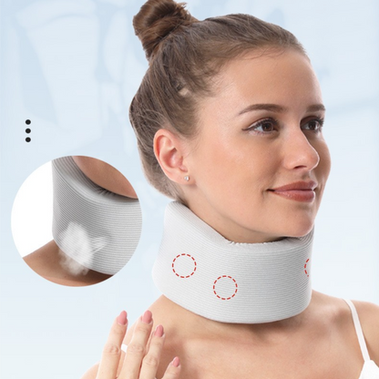 Black Neck Support Brace for Posture Correction - Cervical Collar with Cooling Fabric and Adjustable Fit for V888-ELOSUNG48094