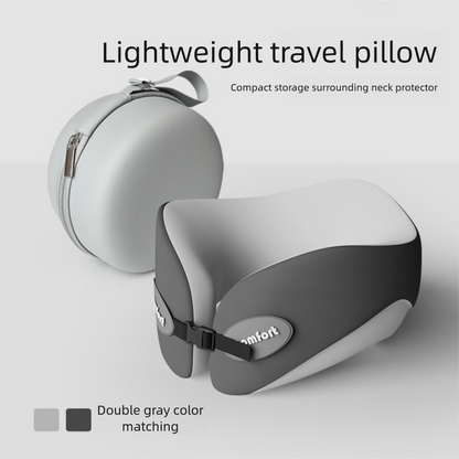 Double gray Memory Foam U-Shaped Travel Neck Pillow - Ergonomic Support for Airplane, Car, and Office Use V888-ELOSUNG48104