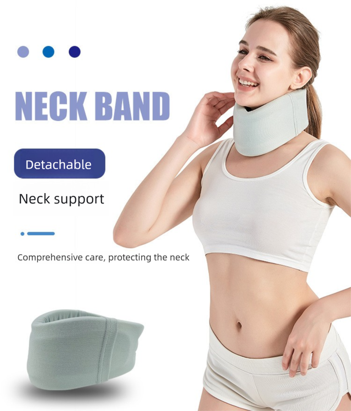 Removable Neck Support Brace - Lightweight Cervical Collar with Breathable Design for Posture Correction and V888-ELOSUNG48111