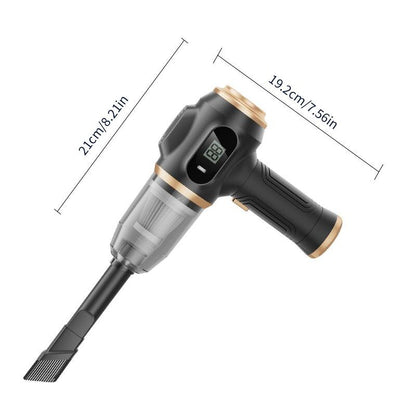 Black Portable Wireless Car Vacuum Cleaner - Powerful Suction for Car and Home Use with Dual-Function Air V888-ELOSUNG48113