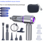 Silvery-purple Wireless Handheld Vacuum Cleaner with Blow, Suck, Inflate, and Pump Functions - Brushless V888-ELOSUNG48117