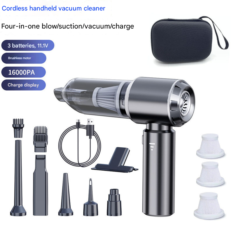 Gun Black Wireless Handheld Vacuum Cleaner with Blow, Suck, Inflate, and Pump Functions - Brushless Motor, V888-ELOSUNG48118