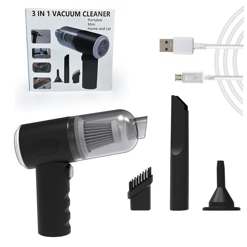 Black High-Power Cordless Handheld Vacuum Cleaner - Compact, Rechargeable, and Portable for Home, Car, and V888-ELOSUNG48121