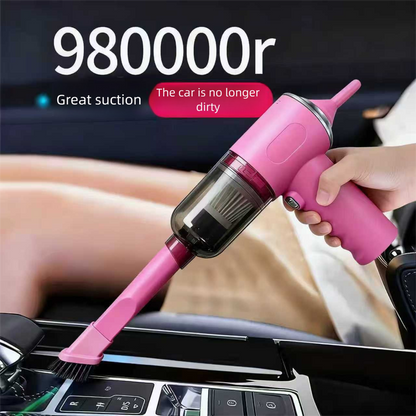 Pink High-Power Cordless Handheld Vacuum Cleaner - Compact, Rechargeable, and Portable for Home, Car, and V888-ELOSUNG48122