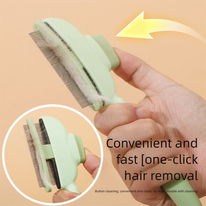 2-Pack Self-Cleaning Pet Grooming Comb with Stainless Steel Teeth, ABS Handle for Dogs and Cats - Easy Hair V888-ELOSUNG48135