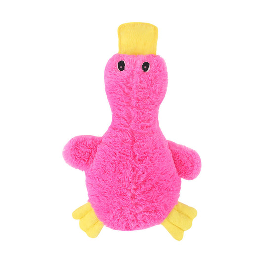 2-Pack Pink Plush Duck Dog Toy with Sound, Soft Fur and Squeaker for Teething & Dental Care - Durable Chew V888-ELOSUNG48137