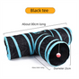 Black T-bar Cat Tunnel Play Set with Collapsible Design, Interactive Ball & Durable Fabric - Ideal for Indoor V888-ELOSUNG48141