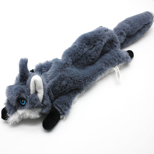 2-Pack Grey Wolf Identical Plush Pet Toys with Squeaker - Durable Fur-Textured Chew Toys for Dogs, Ideal for V888-ELOSUNG48171