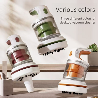 Orange Compact Desktop Vacuum Cleaner - Cordless Handheld Dust Remover for Office, Keyboard, Car & Home Use V888-ELOSUNG48179