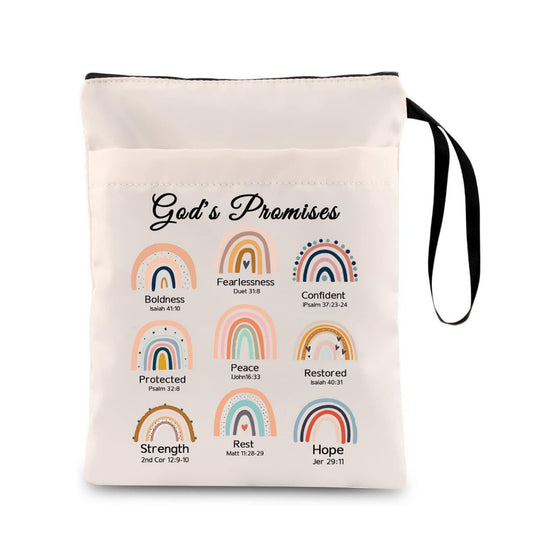 Rainbow Zippered Book Sleeve with Printed Design - Waterproof Protective Cover for Books, Ideal for Readers V888-ELOSUNG48183