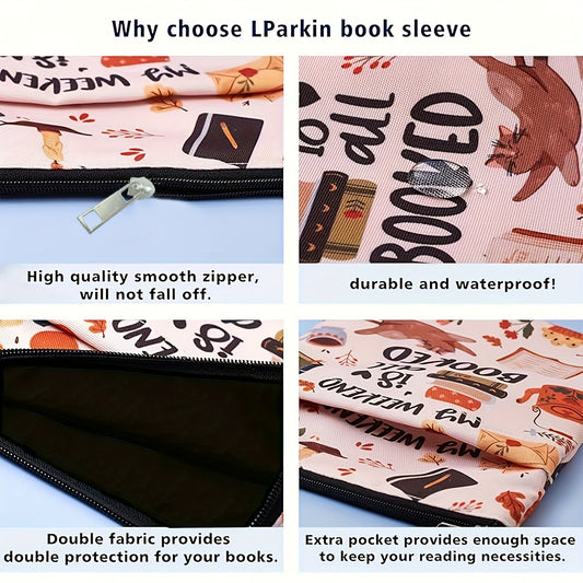 Rainbow Zippered Book Sleeve with Printed Design - Waterproof Protective Cover for Books, Ideal for Readers V888-ELOSUNG48183