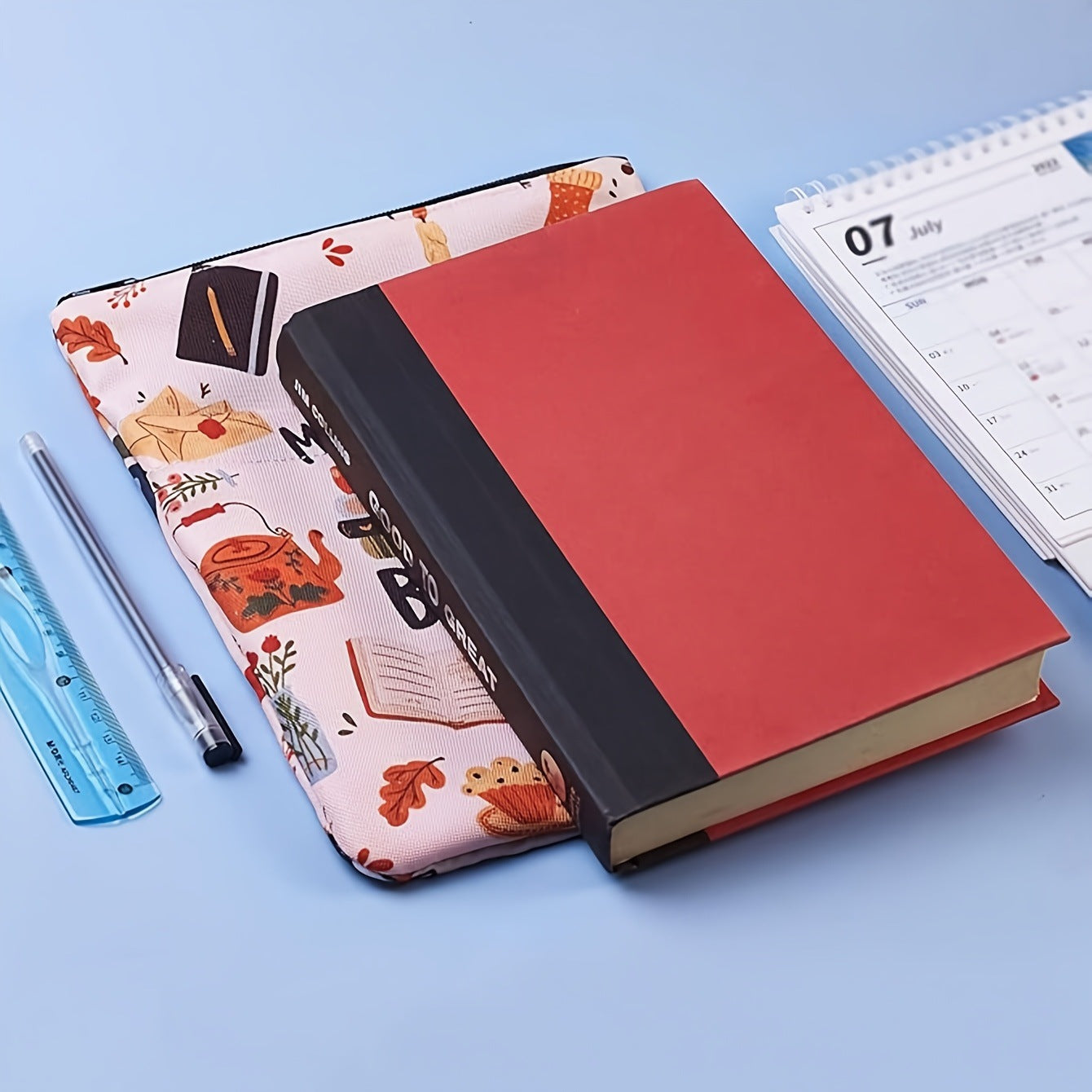 Rainbow Zippered Book Sleeve with Printed Design - Waterproof Protective Cover for Books, Ideal for Readers V888-ELOSUNG48183