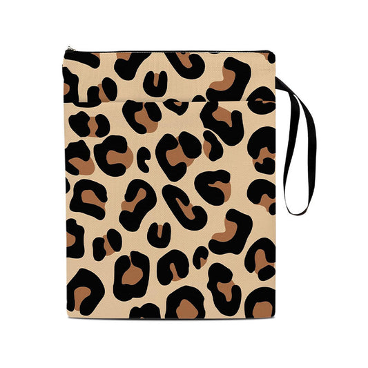 Leopard print Zippered Book Sleeve with Printed Design - Waterproof Protective Cover for Books, Ideal for V888-ELOSUNG48191