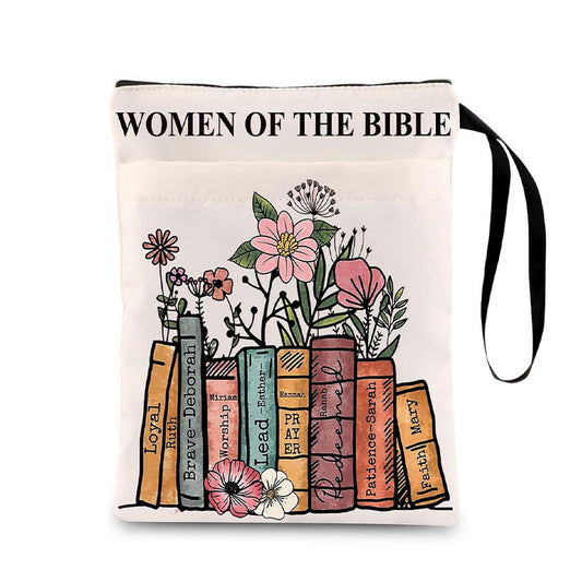 WOMEN OF THEBIBLE Zippered Book Sleeve with Printed Design - Waterproof Protective Cover for Books, Ideal for V888-ELOSUNG48192