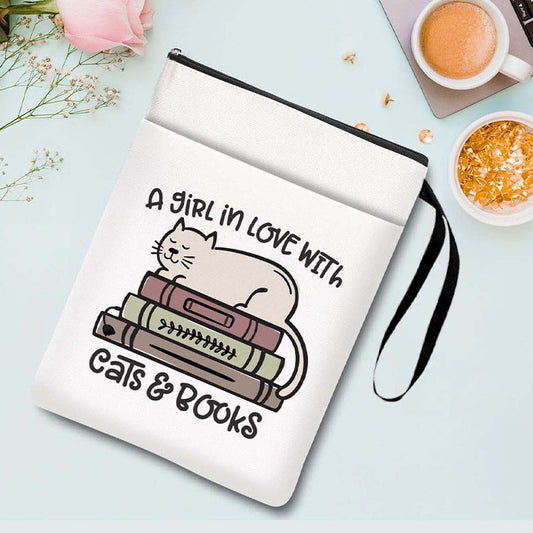 Cats books Zippered Book Sleeve with Printed Design - Waterproof Protective Cover for Books, Ideal for V888-ELOSUNG48193