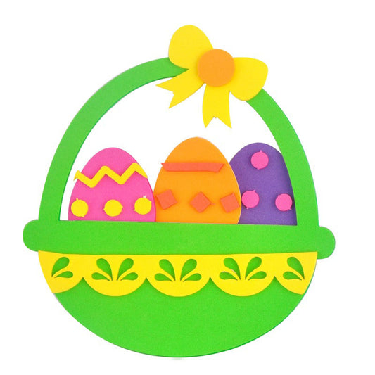 5-Pack Green Easter egg Easter EVA Craft Basket Kit - DIY Creative Art & Craft Supplies for Kids, Perfect for V888-ELOSUNG48199