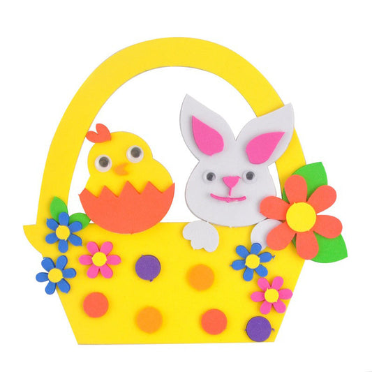 5-Pack The Chick and the Rabbit Easter EVA Craft Basket Kit - DIY Creative Art & Craft Supplies for Kids, V888-ELOSUNG48202