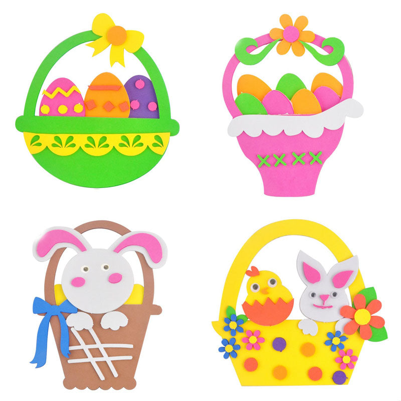 4-Pack Easter EVA Craft Basket Kit - DIY Decorative Set for Kids, Perfect for Holiday Crafts, Classroom V888-ELOSUNG48203